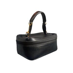 Gucci GG Horsebit Mini Bag Vanity Cosmetic Pouch Case Leather Black